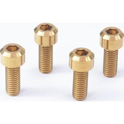LOT 4 M8x20mm Pitch 1.25mm Golden GR5 Titanium Motorcycle Column Head Cap Screw Bolts