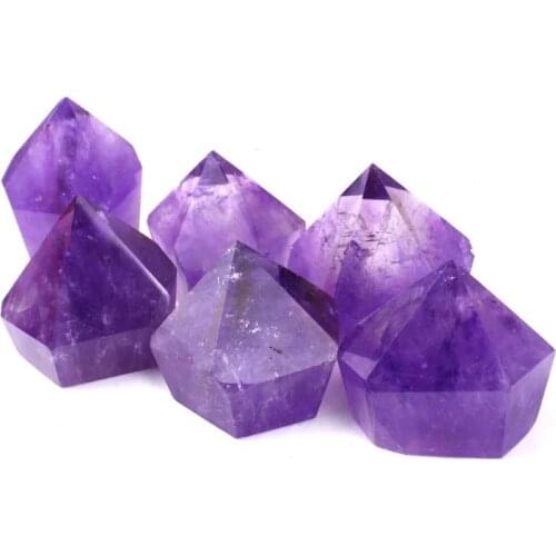 MOKAGY Polished Natural Purple Amethyst Quartz Crystal Wand Stone Point 4CM-5CM HIGH 1pc