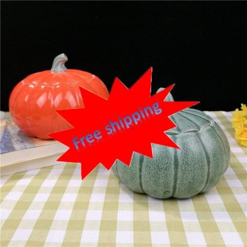 2021 new listing creative pumpkin ceramic urn pet retro craft dog cat bird animal ashes souvenir mini sealed cremation urn jar