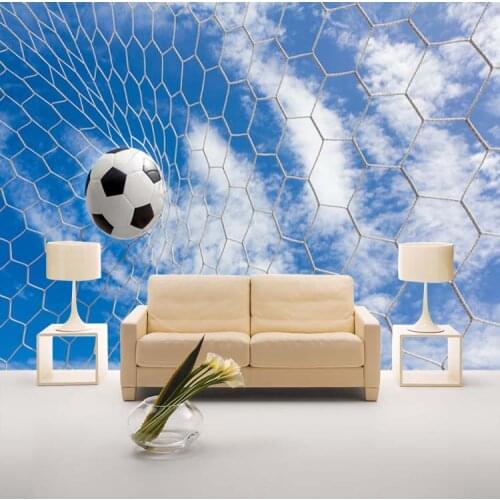 Wholesale 3d photo mural football wallpaper murals sofa background soccer wall paper mural wallcoverings papel de parede