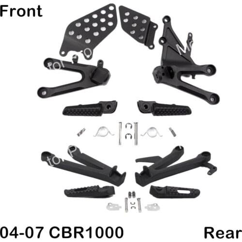 Footrests For Honda CBR1000RR 2004 - 2007 Motorcycle Front Rear Foot Pegs Pedal Brackets CBR1000RR CBR1000 1000CC 2005 2006