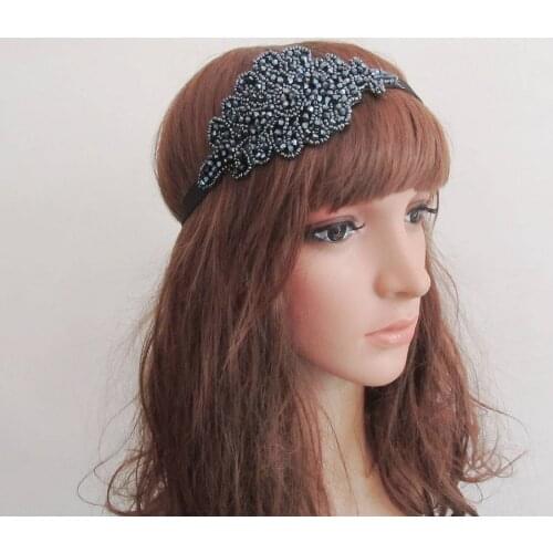 Wholesale and Retail fashion handmade beads sewing Elastic headband assorted color