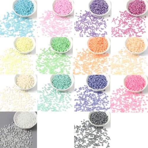 2mm Multicolor Glass Cream Seed Beads Round Ball Loose Spacer Beads DIY Making Bracelets Jewelry Gifts,1Packet (28000PCs/Packet)