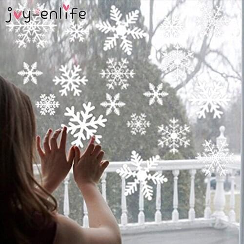 Christmas Snowflake Glass Window Wall Stickers Christmas Decor Navidad 2021New Year Wall Papers Home Decor Kids Room Sticker