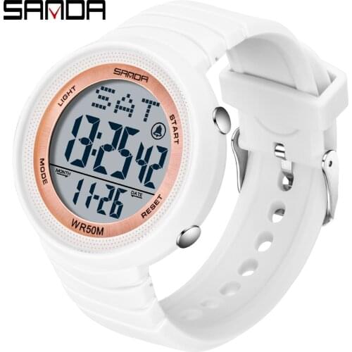 SANDA NEW Fashion Sport Watch Mens Watches Top Brand Luxury Wrist Watches Waterproof LED Electronic Digital Small Clock 6022