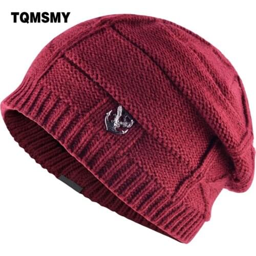 TQMSMY Double labeling Men Winter Hats Beanie women texture knitting Warm Bonnet add velvet Beanies men Knitted Caps Hat TMD26