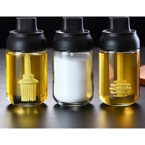 Salt Spice Bottle Oil Brush Honey Bar Lid Seal Seasoning Spoon Jar Kitchen Cruet Tools