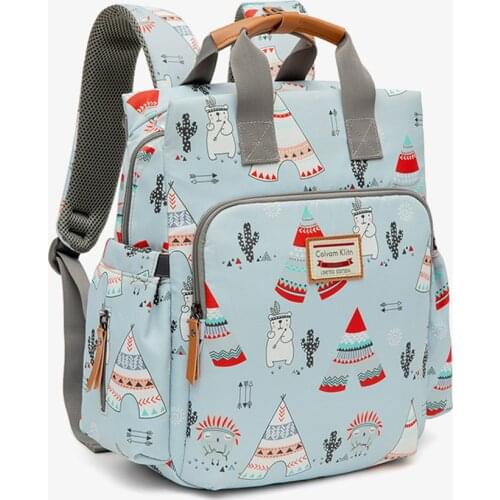 Waterproof Cartoon Diaper Bag Large Capacity Mother and Baby Backpack Maternity Floral Printing Nappy Bag For Travel Stroller