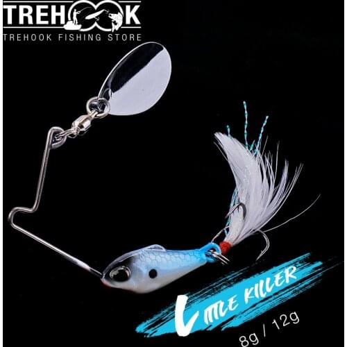 TREHOOK Sinking Spinnerbait Vibes For Winter Fishing 8g 12g Vib With Spinning Spoon For Pike Wobblers Crankbaits Fishing Lure