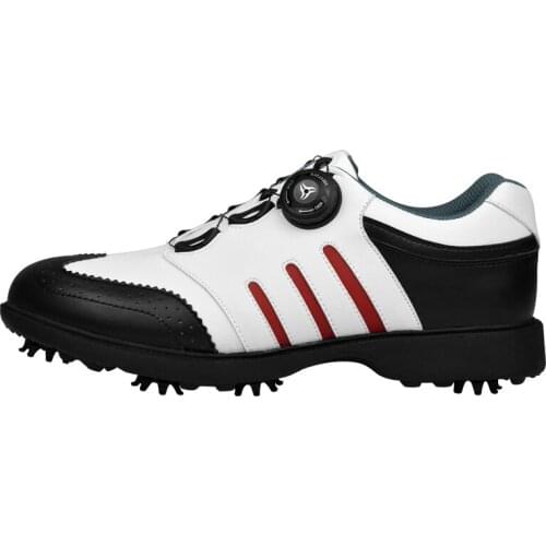 Genuine Leather Golf Shoes Mens Waterproof Golf Sneakers Men Laces Activities Nail Automatic Revolving Spikes Footwear D0608