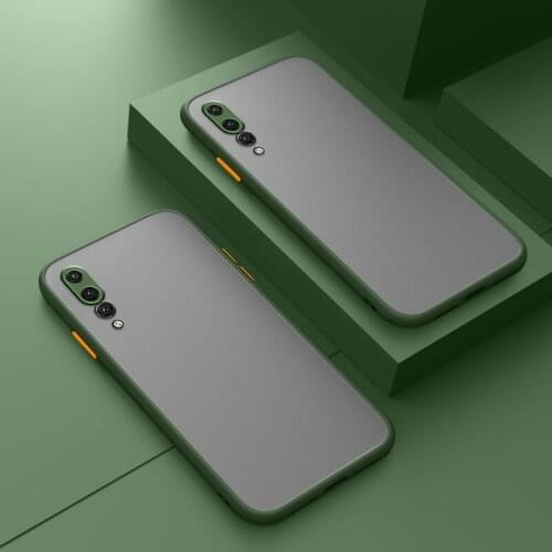 Shockproof Armor Matte Phone Case for Huawei P20 Pro P20Pro Camera Protection Soft TPU Frame Translucent Luxury Hard Back Cover