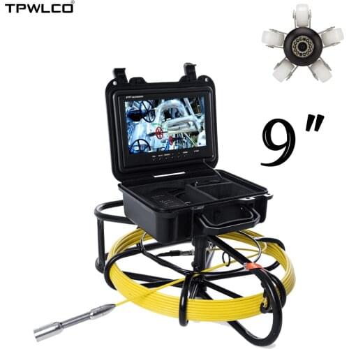 9inch LCD IP68 Waterproof Pipe Plumbing Inspection Camera 20m Cable 23MM Lens Drain Industrial Sewer Endoscope Camera 1000TVL