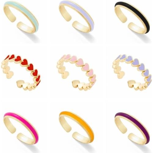 AIDE Wholesale 925 Silver Pink Enamel Luxury Jewelry Rings For Women 2021 Trend Girl Ring Bague Femme Vintage Anel Anillos Mujer