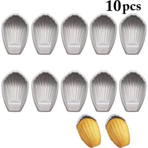 10pcs Cake Mould Muffin Madeleine Pan Madeleines Cake Baking Pans tray Shell Shaped Mold Nonstick Cookie Mold Baking Mold