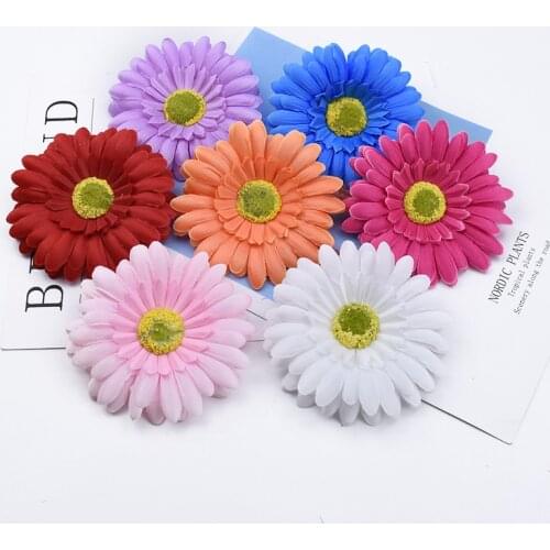 10 Pieces Flowers Craft Chrysanthemum Head Fake Flowers Home Decoration Accessories Scrapbooking Candy Box Wedding Garland Gifts