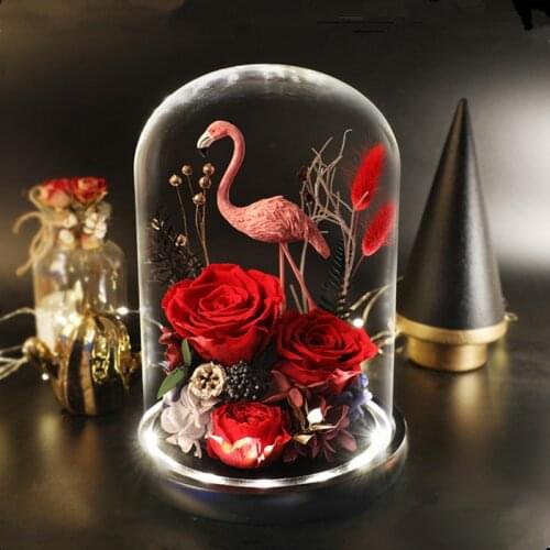 20*40cm Super Big Size Luminous Black Base Glass Dome Vase Home Decoration Creative Cover DIY Friend Favor Gift Wedding Prop