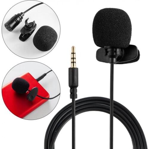 3.5mm Mini Microphone Record Studio Capacitive Condenser Mic Microphone Clip for PC Computer Mobile Phone Desktop Notebook