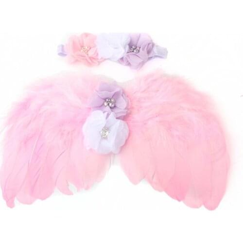 4sets/lot Sweety Soft Feather Angels wing Flower Headband Princess Baby Party Costumes Birthday Festival Kids Favors Decors