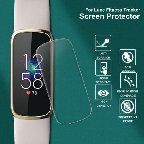5pcs Clear Soft TPU Protective Film For Fitbit Luxe Band Smart Wristband Display Screen Protector Cover Smartband Protection