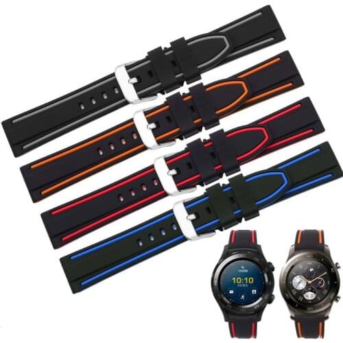 Colorful Band for Huawei Watch GT 2 46mm honor magic Sport Silicone Band wrist Strap Bracelet Smart Wristband Smart Accessories