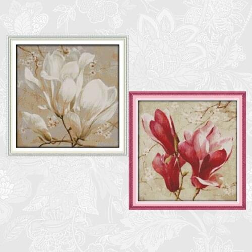 Magnolia flower Patterns Aida Canvas 14ct 11ct Cross-stitch kits DIY Handmade Crafts Embroidery Needlework Sets