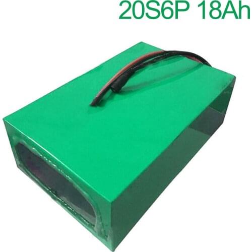 72V 18Ah 20S6P 18650 Li-ion Battery electric two Three wheeled motorcycle bicycle ebike 240*190*70mm
