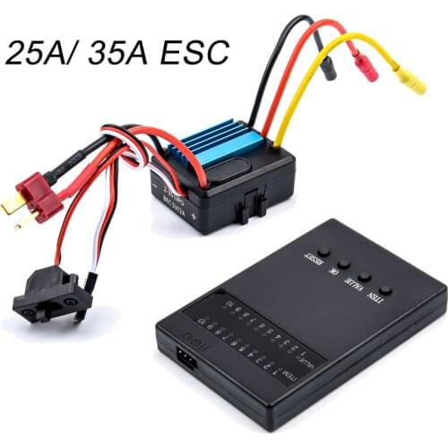 25A/35A ESC Brush Electronical Speed Controller 2S wafterproof dustproof with programm card for 1/16 1/18 RC Car Off Road Truck