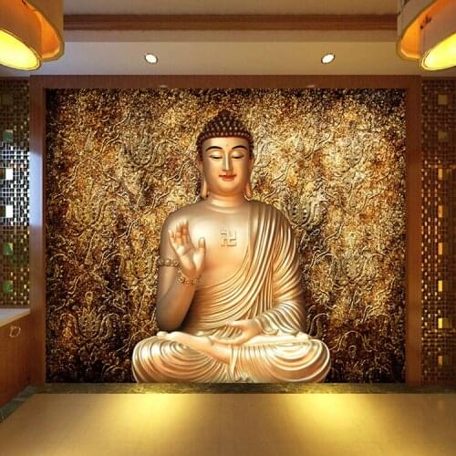 Large 5D Papel Dunhuang Figure Buddha Temple Religion Mural Wallpaper for Living Room Background 3D Wall Photo Murals Wall paper