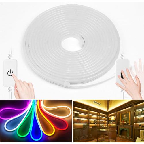 Flexible LED Strip Light 12V Touch or Hand Sweep Sensor Waterproof LED Neon Ribbon 1M 2M 3M 4M 5M Warm White Red Green Blue Pink