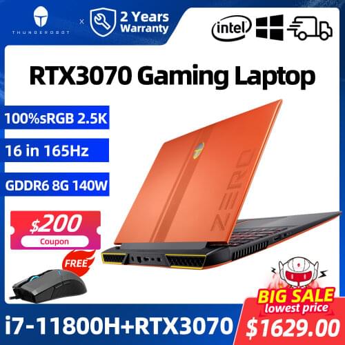 ZERO RTX3070 i7-11800H Gaming Laptop 165Hz 16'' inch 2.5K 16:10 WiFi6 Windows 10 pro Notebook Computer Laptops 2 Years Warranty