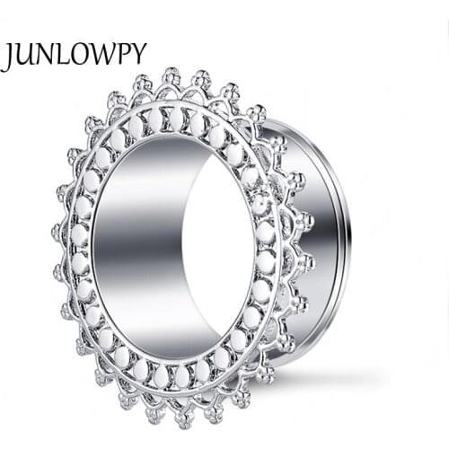 JUNLOWPY Piercing Wholesales Body Jewelry New Design Flower Flesh tunnel Ear Plugs Earring Gauges Stretcher nombril piercing