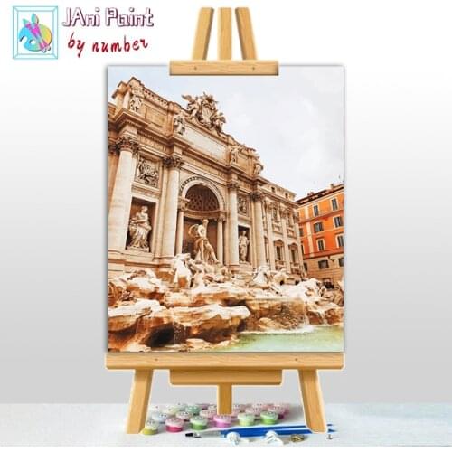Trevi-fountain-rome Picture DIY Painting By Numbers Colouring Zero Basis HandPainted Oil Painting Unique Gift Home Decor