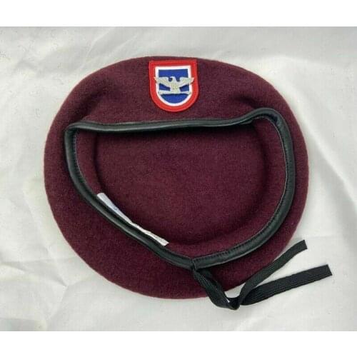 Us Army 82nd Airborne Division Red Beret Colonel Eagle Insignia Military Hat Military Store