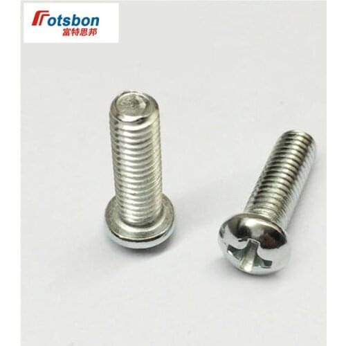 M8 Cross Recessed Raised Counter Pan Head Screw Flat Tail Screws Phillip Plaine Inox Puntas Rvs Vis Inoxydable DIN7985 ISO7045