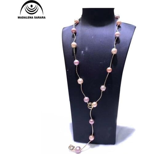 MADALENA SARARA 12-13mm Freshwater Pearl Purple Edison Pearl Necklace Gold Tone Accessories Stylish and Elegant