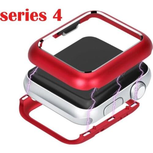 Magnetic Aluminum Metal Frame Alloy Cover Case 40mm 44mm for Apple Watch band Series 4/3/2/1 42mm 38mm Built-in Magnet