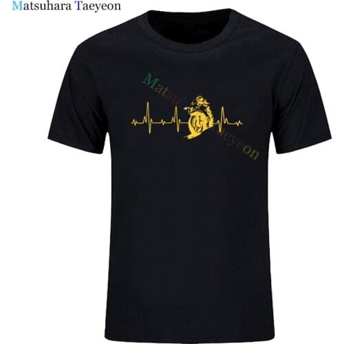 Fashion BIKER HEARTBEAT T-shirt Funny T Shirts Print T Shirt Summer Cotton Short Sleeve Tee Shirt Oversized T Shirt