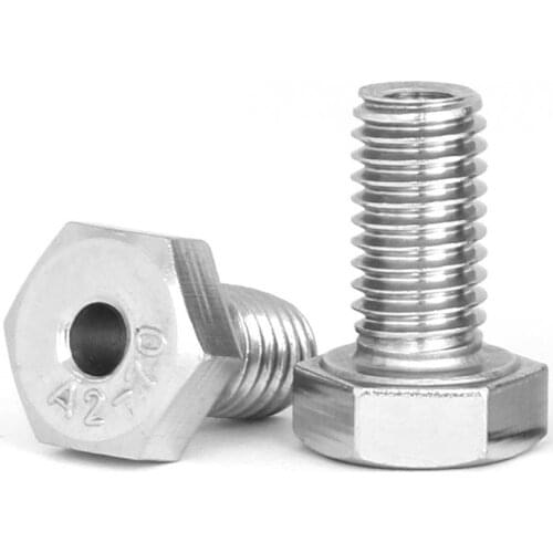 M6 M8 M10 M12 Stainless Steel Outer Hexagonal Hollow Bolt Hollow-through Lamp With Hole Screw Custom