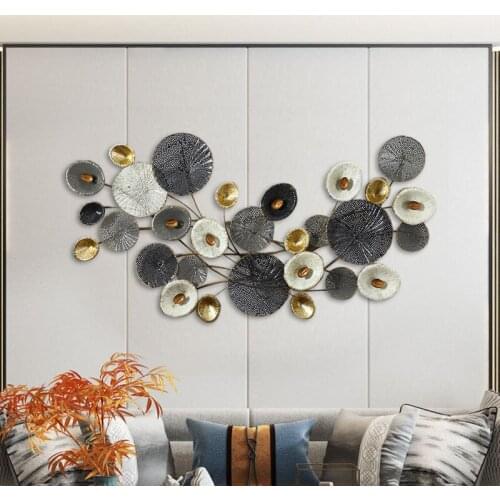 New Chinese Modern Minimalist Style Home Accessories Sofa Iron Metal Hollow Wall Decoration Club Background Wall Painting