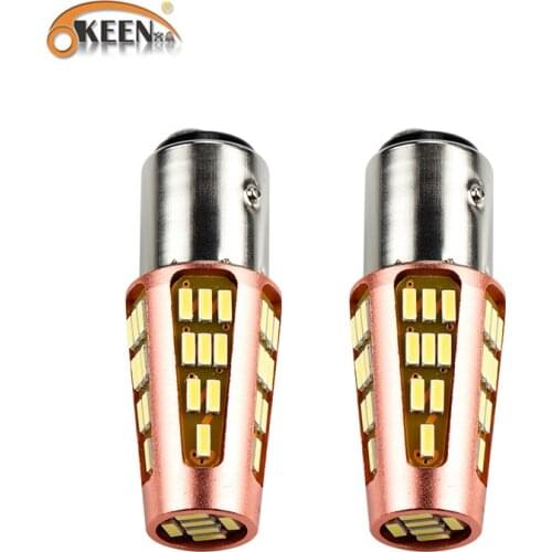 OKEEN High Power DC 12V 3014 Led 51SMD BA15D 1157 LED Bulbs Canbus White Color Auto Led Reverse Light For All Cars Brake Light