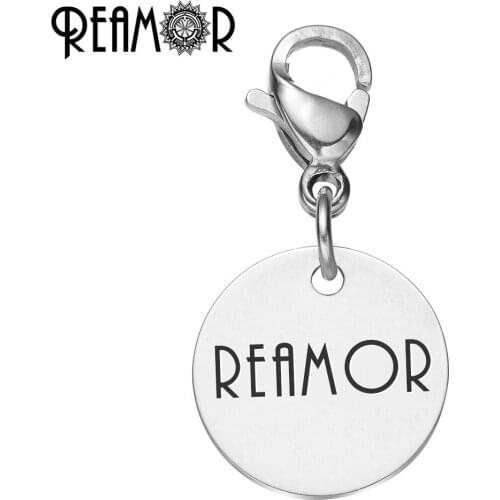 REAMOR Brand Letter 316l Stainless Steel Floating Dangles Charms With Lobster Clasp For Necklace Pendant Bracelet Jewelry Making