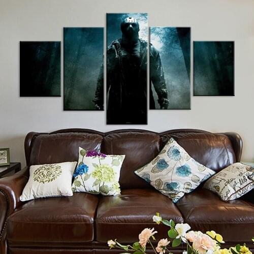 The movie Poster Friday the 13th Canvas Painting 5 Pieces Wall Art Painting Wallpapers Print for living room Home Decor Pictures