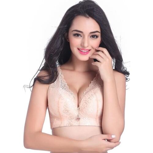 Five-row buckle design lace decorative vest style without steel ring fat MM exclusive large size bra