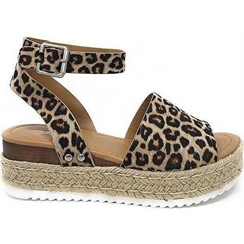 Fashion Women Hoes Beach Sandals Summer Dull Polish Sewing Peep Toe Wedges Hasp Sandals Flatform Sandals For Outdoor Beach Shoes