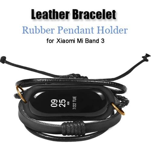 Xiaomi Mi Band 3 Fashion Braided Bracelet Replacement Strap Fashion Leather Bracelet Strap Weave Braided Bracelet Replacement