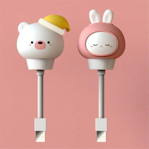 LED USB Lamp Night Light Cute Children Night Lamp Rabbit Bear For Kids Stand Up Reading Breastfeeding Lights Bedside Lighting