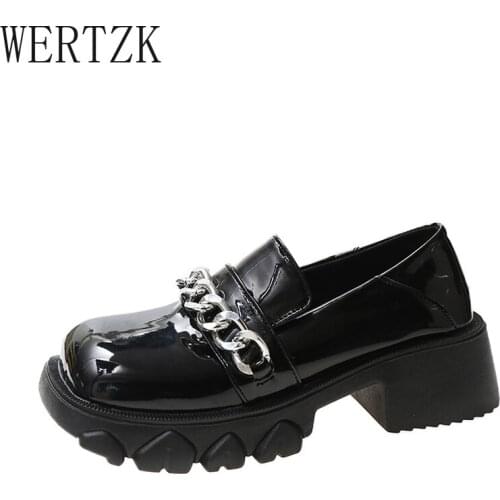 2021 Women Flats Lolita Mary Jane Shoes For Woman Spring Platform Ladies Loafers Vintage Soft Slip On Chain Oxford Shoes