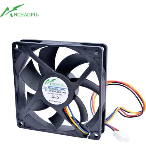 ACP-9020S-12PWM 9cm 92mm fan 92x92x20mm DC12V 0.35A 4 lines pwm speed control cooling fan for PC case CPU