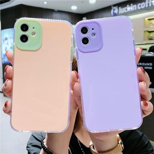 Candy Color Camera Protection Shockproof Bumper Phone Case For iPhone 12 11 Pro Max XR XS Max 7 8 Plus SE2 Soft Matte Back Cover