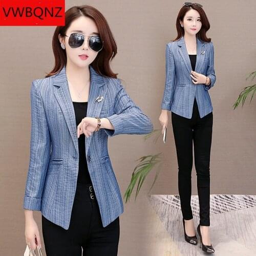 2021 Spring Autumn Women Blazer Formal Lady Office Work Suit Plus size Short Coat Single button Slim Women Blazer Femme Jackets